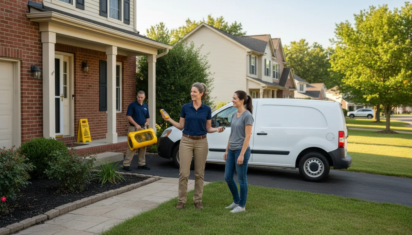 Residential water damage restoration in Du Bois, IL